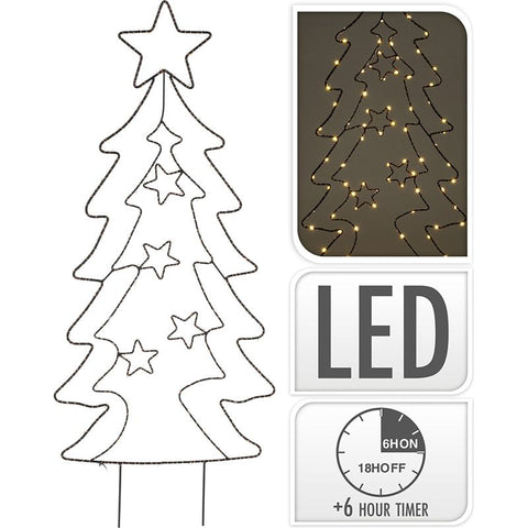 Tuinsteker Kerstboom - 90 Led - Extra Warm Wit