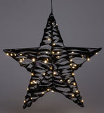 Verlichte Kerstster - Zwart - 40 Cm - 60 Led