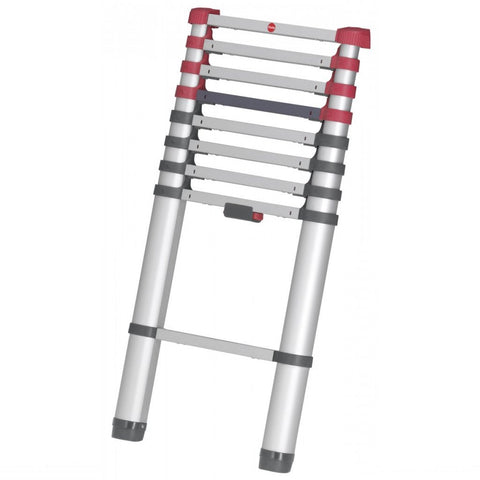 Hailo T80 Aluminium Telescoopladder 13 Treden + Stabilisatiebalk 111-380 Cm