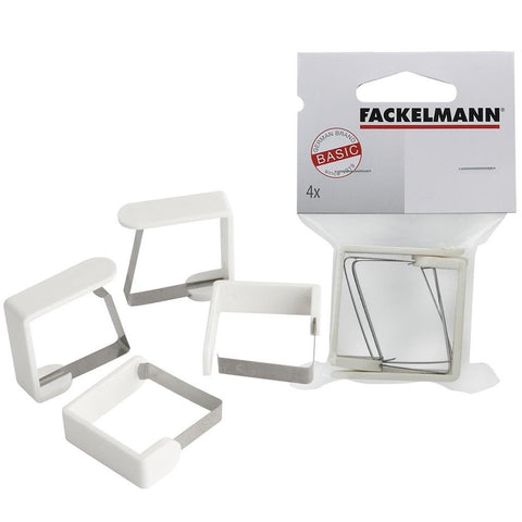 Fackelmann Tafelkleed Klemmen 4 Stuks 45 Mm Rvs/Wit