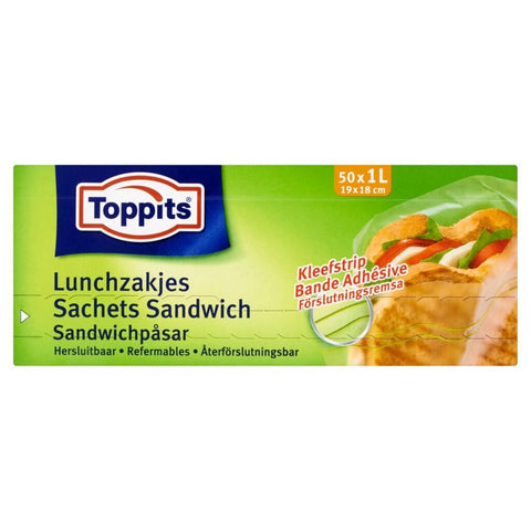 Toppits Lunchzakjes Hersluitbaar 1L 50 Stuks