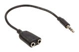 Valueline Vlap22100B02 Jack Stereo Audio Verdeelkabel 3,5 Mm Mannelijk - 2X 3,5 Mm Vrouwelijk 0,20 M Zwart