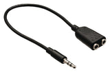 Valueline Vlab22100B02 Jack Stereo Audio Verdeelkabel 3,5 Mm Mannelijk - 2X 3,5 Mm Vrouwelijk 0,20 M Zwart