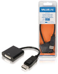 Valueline Vlcb37250B02 Displayport-Adapterkabel Displayport Mannelijk - Dvi-D 24 + 1-Pins Vrouwelijk 0,20 M Zwart