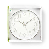 Nedis Clwa015Pc30Sr Ronde Wandklok Diameter 30 Cm Wit & Zilver