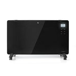 Nedis Htpl20Fbk Glazen Paneel Convectorkachel Thermostaat Lcd-Scherm 2 Warmtestanden Staand / Wandmontage 2000 W Zwart