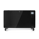 Nedis Htpl20Fbk Glazen Paneel Convectorkachel Thermostaat Lcd-Scherm 2 Warmtestanden Staand / Wandmontage 2000 W Zwart