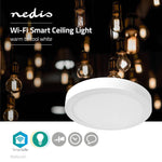 Nedis Wifilaw20Wt Wi-Fi Smart Plafondlamp Rond &Oslash; 30 Cm Warm Tot Koel Wit 1200 Lm 18 W Slank Design Aluminium