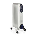 Nedis Htoi30Wt7 Mobiele Olieradiator 600 / 900 / 1500 W 7 Vinnen Instelbare Thermostaat 3 Warmte Standen Omvalpreventie Wit