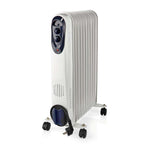 Nedis Htoi30Wt11 Mobiele Olieradiator 1000 / 1500 / 2500 W 11 Vinnen Instelbare Thermostaat 3 Warmte Standen Omvalpreventie Wit