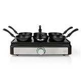 Nedis Fcra310Fbk6 Party Wokset Grill 6 Personen Spatel Temperatuurinstelling Anti-Aanbak Laag Rechthoek