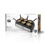 Nedis Fcra310Fbk6 Party Wokset Grill 6 Personen Spatel Temperatuurinstelling Anti-Aanbak Laag Rechthoek