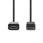 Nedis Ccgl37100Bk20 Displayport-Kabel Displayport Male Hdmi&Trade; Connector 1080P Vernikkeld 2.00 M Rond Pvc Zwart Label