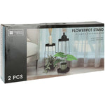 Trends4You Plantenstandaard - 46 + 58 Cm Hoogte - Zwart - Set Van 2