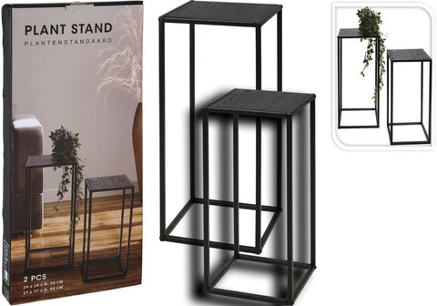 Trends4You Plantenstandaard - 50 En 60 Cm Hoog - Zwart