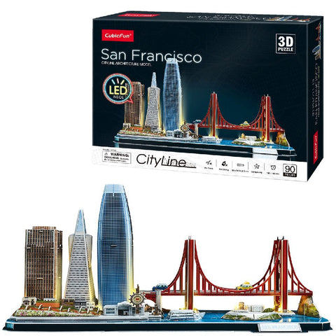 Cubic Fun 3D Puzzel City Line San Francisco + Led Verlichting 90 Stukjes