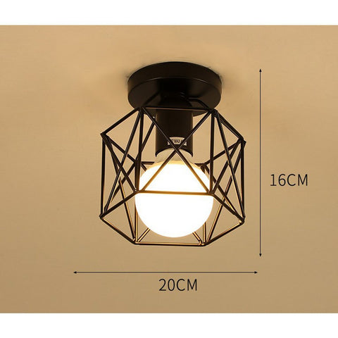 Homestyle Pro Mk002-B Industriële Plafondlamp 20X16 Cm Zwart/Metaal