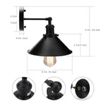 Homestyle Pro Mk023-B Industri&Euml;Le Wandlamp 22 Cm Zwart/Metaal