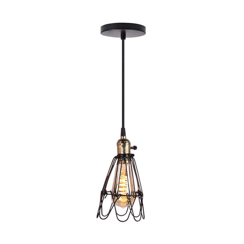 Homestyle Pro Mk006-B Industriële Hanglamp 19X23 Cm Zwart/Metaal