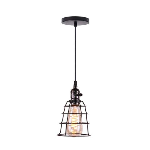 Homestyle Pro Mk005-B Industriële Hanglamp 12X20 Cm Zwart/Metaal