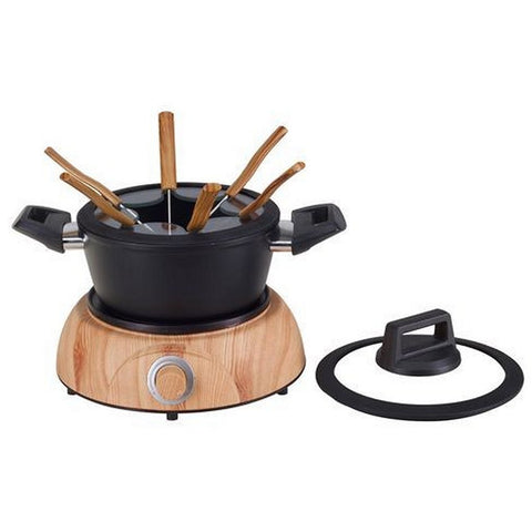 Basic Nouvel Wood 6-Persoons Fondueset Zwart/Hout