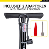 Dunlop Fietspomp Met Drukmeter Dubbel Ventiel Hollands Ventiel/Frans Ventiel/Autoventiel