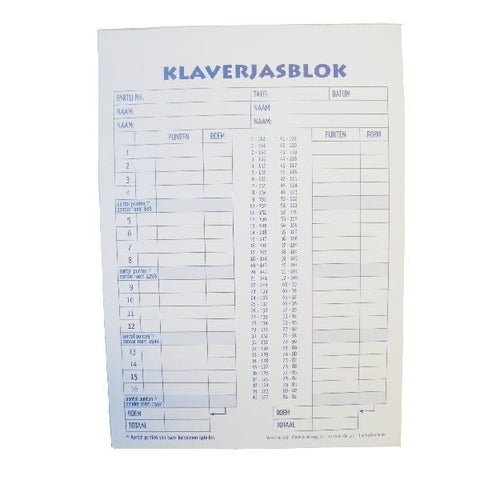 Basic Scoreblok Klaverjas A5