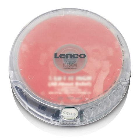 Lenco Cd-012Tr Portable Cd Speler Met Oplaadfunctie Transparant