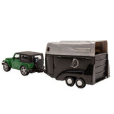 Basic City Die-Cast Jeep Met Paardentrailer Groen/Zwart