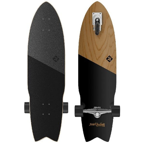 Street Surfing Shark Attack 36&quot; Zelfrijdend Longboard Koa Black