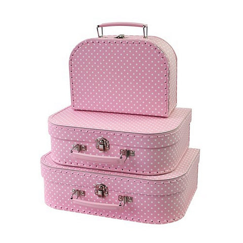 Simply For Kids 3-Delige Kofferset Polkadot Roze