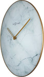 Nextime Ne-8189Wi Wandklok Marble Ø 40 Cm Wit