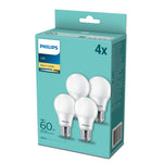 Philips Led Lamp 60W E27 Warm Wit 4 Stuks