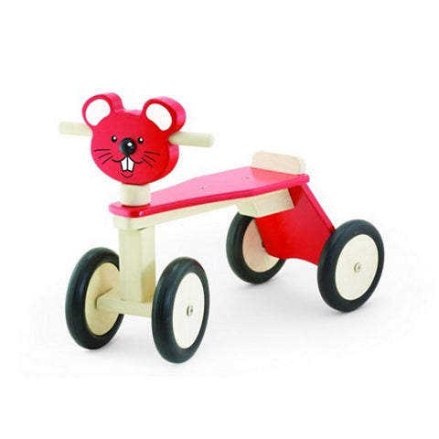 Pintoy Houten Loopfiets Muis Met 4 Wielen Rood