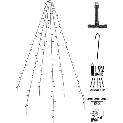 Vlaggenmast Verlichting 192 Led's - 208Cm