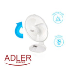 Adler Ad7302 - Tafelventilator Wit - 23Cm