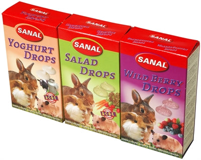 Sanal Rodent 3-Pack Drops Yogurt/Salad/Wild Berry 3X45 GR