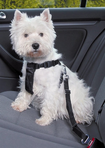 Trixie Dog Harness Car Incl Belt Black 