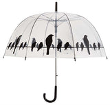 Unbranded Parapluie Oiseaux sur Fil Transparent/Noir 81,5 CM