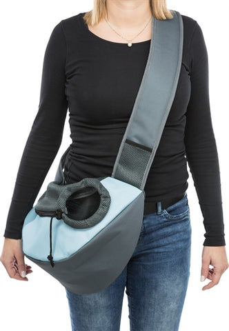 Trixie Belly Carrier Sling Carrying Bag Light Gray / Light Blue 50X18X25 CM