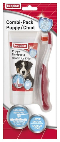 Beaphar Combi-Pack Dentifrice et Brosse Chiot