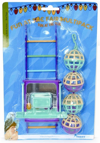 Happy Pet Bird Toy Mp Ball/Ladder/Perch 22X10X4 CM